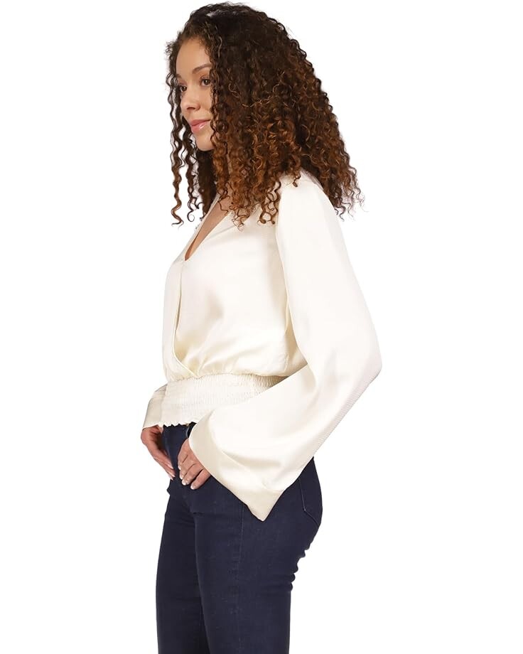 

Топ Michael Kors Smocked Kimono Sleeve Top, цвет Bone