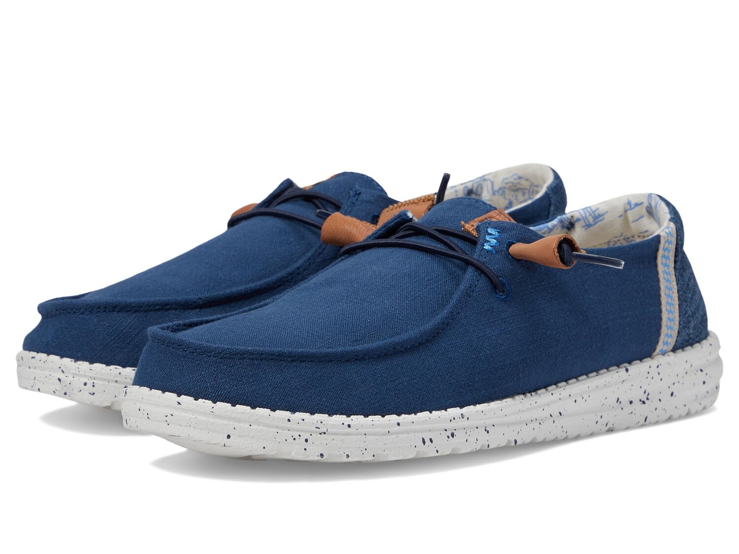

Кроссовки Hey Dude Wendy Washed Canvas Slip-On Casual Shoes, темно-синий