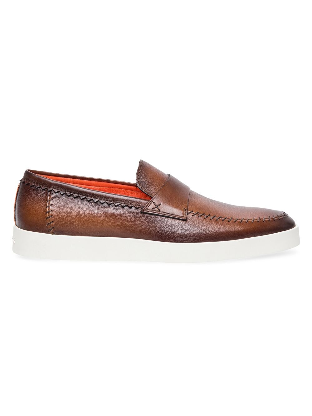 

Вороненые кожаные лоферы Dowdy Santoni, коричневый