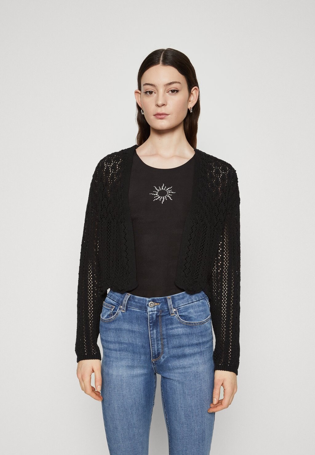 

Кардиган ONLNOLA LIFE OPEN CARDIGAN ONLY, цвет black