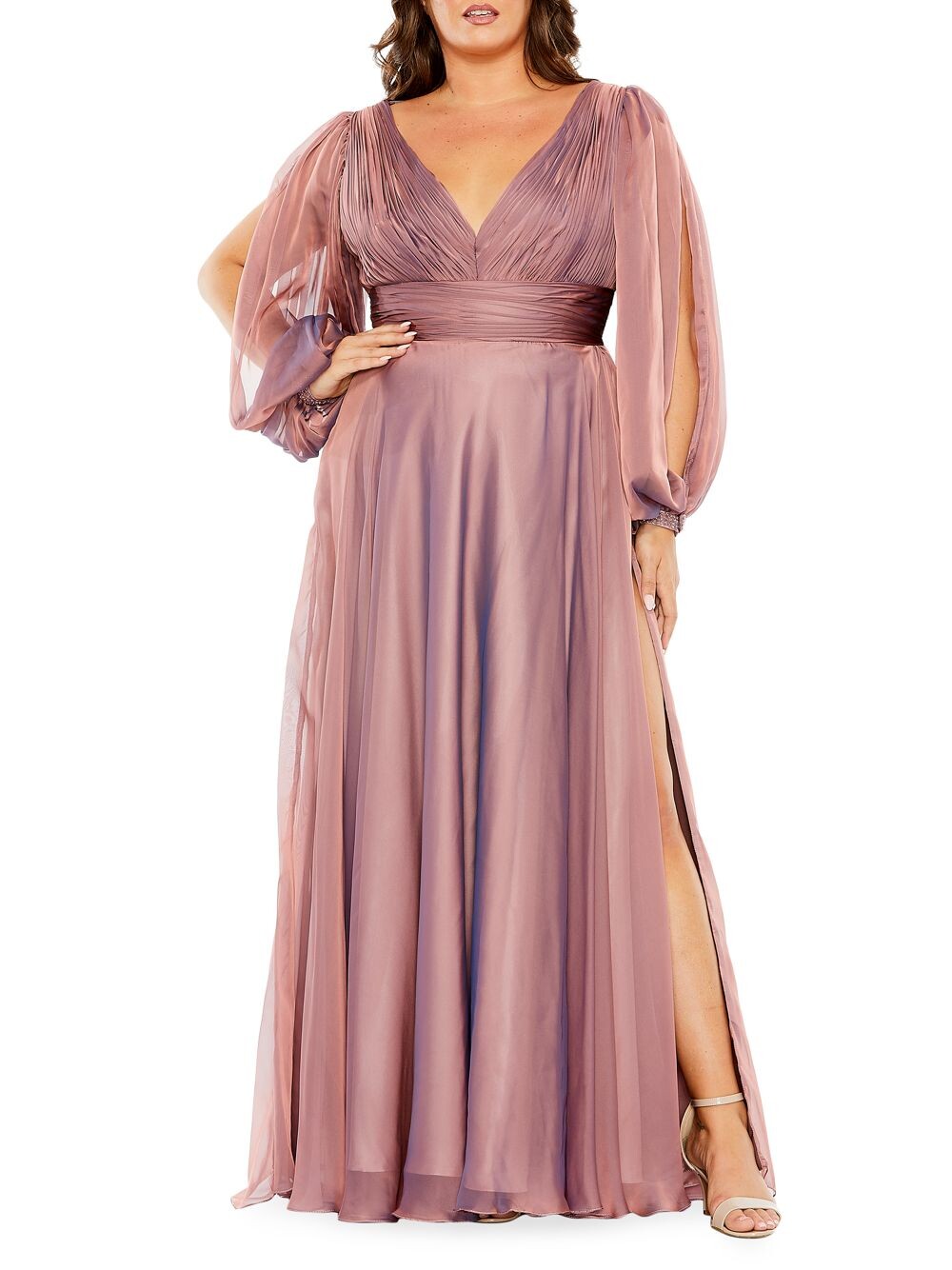 

Платье с пышными рукавами Mac Duggal, роза