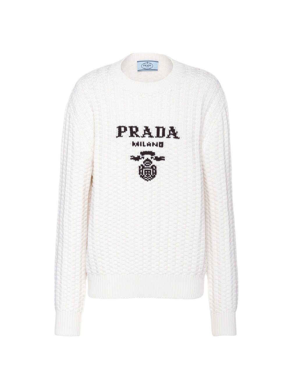 

Кашемировый свитер с круглым вырезом Prada, белый