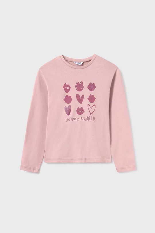 Хлопковая рубашка с длинными рукавами для мальчиков и девочек Mayoral, розовый