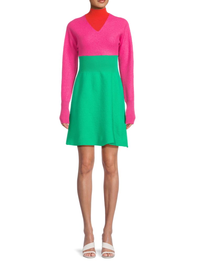 цена Мини-платье-свитер с цветными блоками Akila Amur, цвет Watermelon