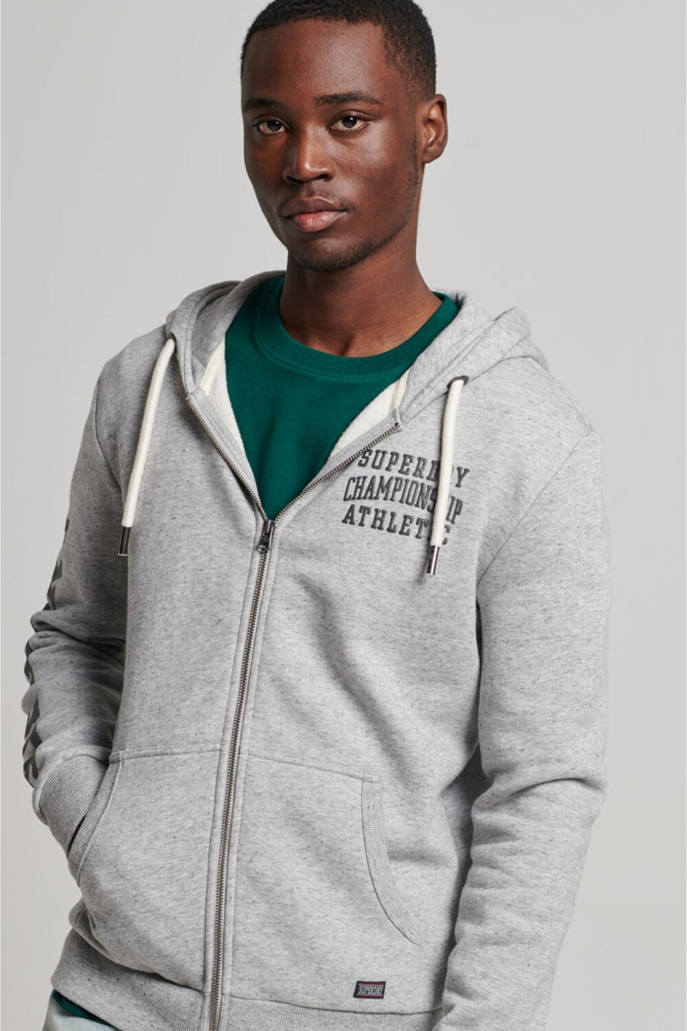 

Толстовка Gym Athletic на молнии Superdry, серый