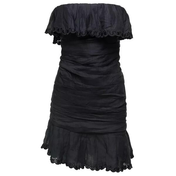 

Платье off-shoulder minidress with ruches detail in Isabel Marant, черный