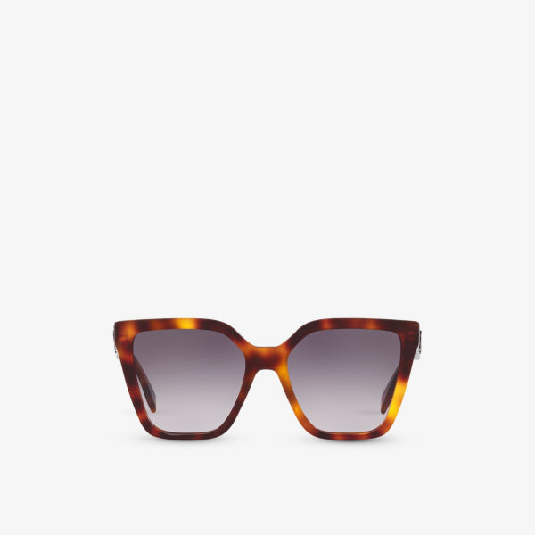 цена FE40086I солнцезащитные очки в квадратной оправе из ацетата черепаховой расцветки Fendi, коричневый