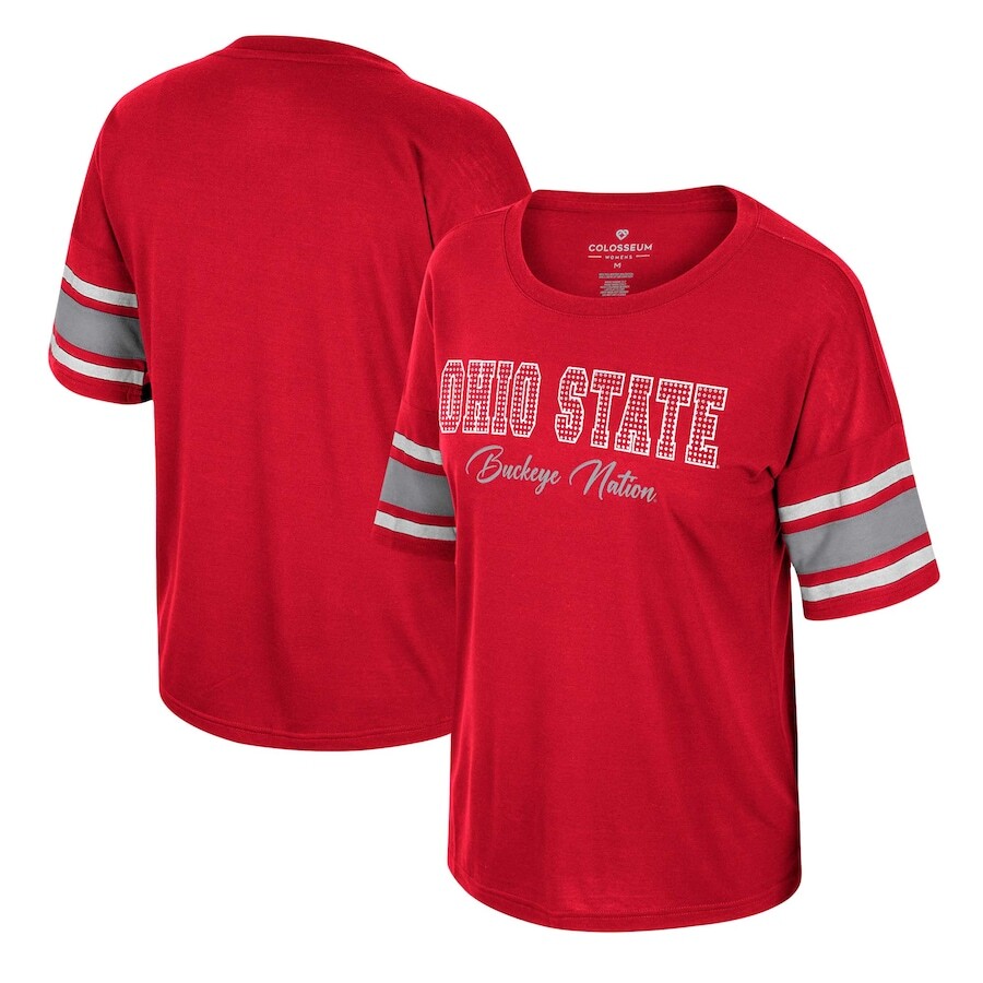 

Футболка с коротким рукавом Colosseum Ohio State Buckeyes, алый