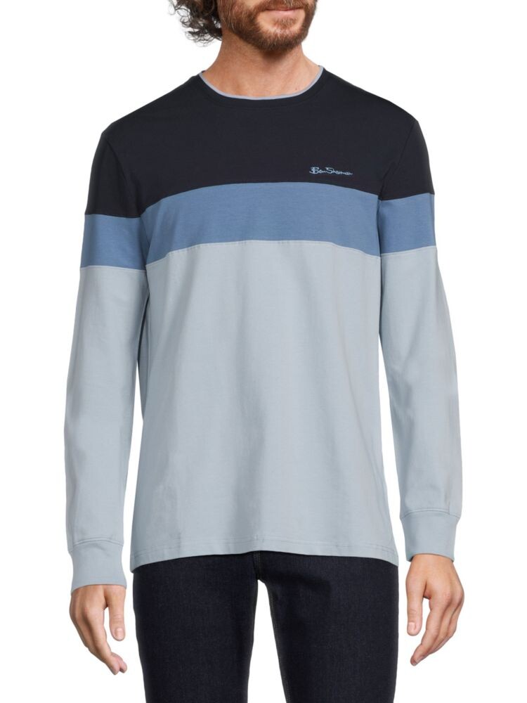 

Футболка с длинными рукавами и цветными блоками Ben Sherman, цвет Blue Fog