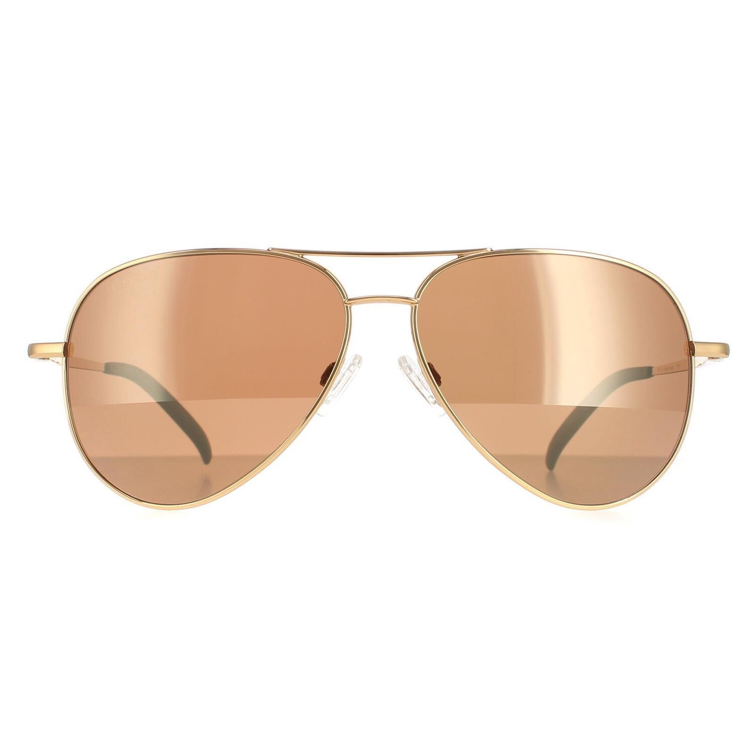 Aviator Shiny Gold Gold Drivers Минеральный поляризованный Каррара Serengeti, золото