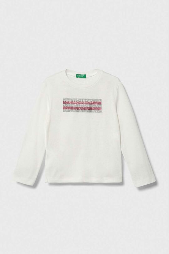 

Детская хлопковая футболка с длинными рукавами United Colors of Benetton, белый