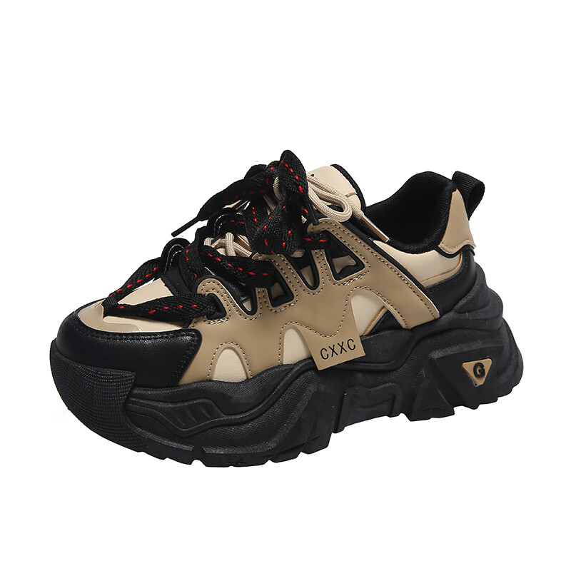 

Кроссовки женские толстые низкие Miami, цвет Black/Gold