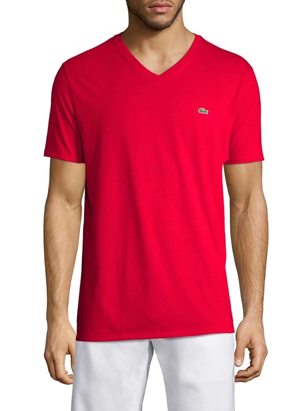 

Хлопковая футболка Пима Lacoste, красный