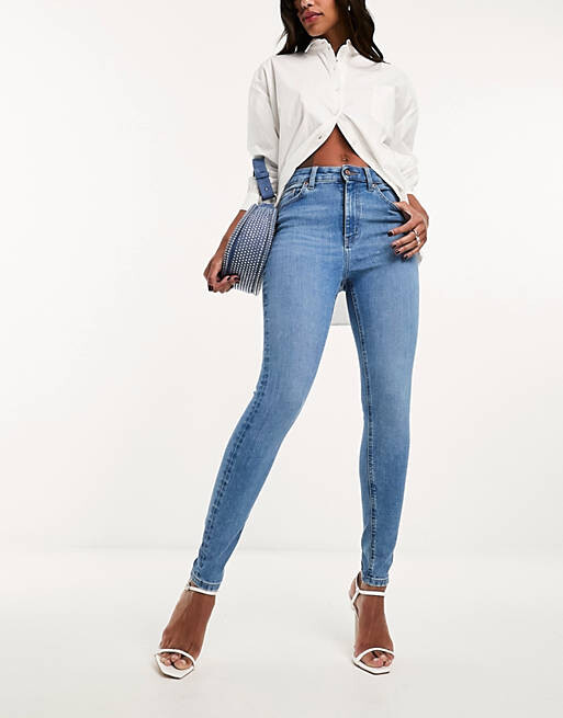 

Голубые джинсы скинни ASOS DESIGN