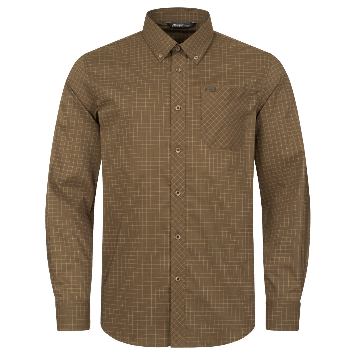 

Рубашка Blaser Outfits Stretch Serge, цвет Dark Olive Checkered