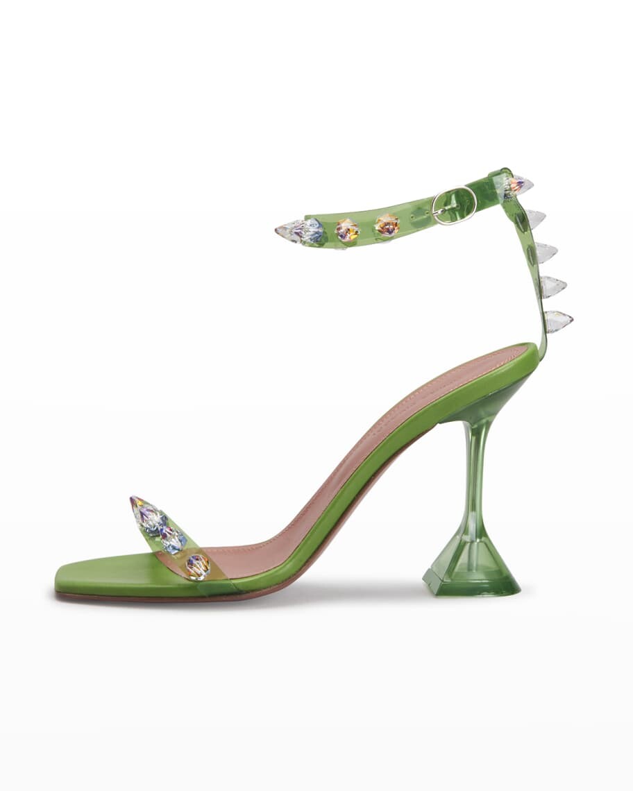 

Прозрачные сандалии Julia Neon Crystal-Spike Clear Amina Muaddi
