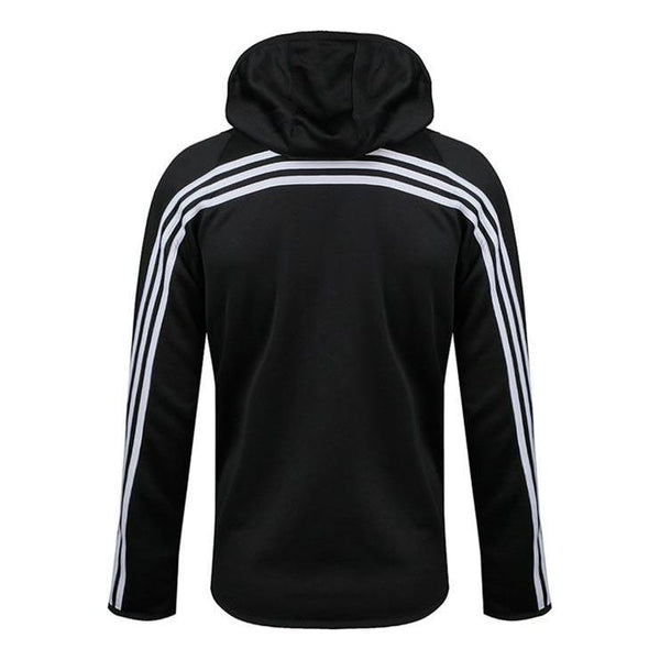 Куртка adidas Back Classic three stripes Zipper Hooded Jacket Men's Black, черный