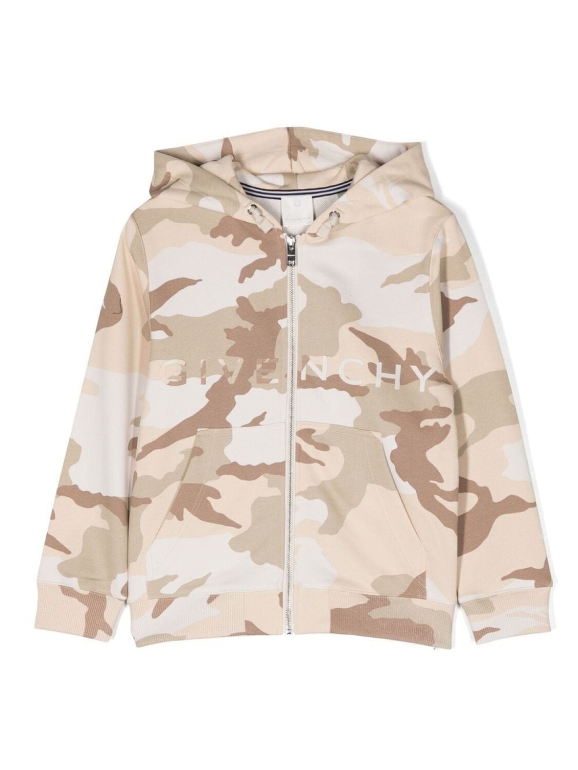 

Givenchy Kids худи на молнии с камуфляжным принтом, нейтральный цвет