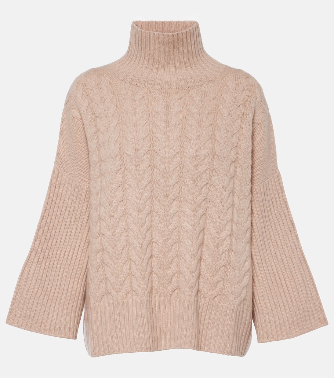 

Кашемировый свитер косой вязки окры Max Mara, розовый