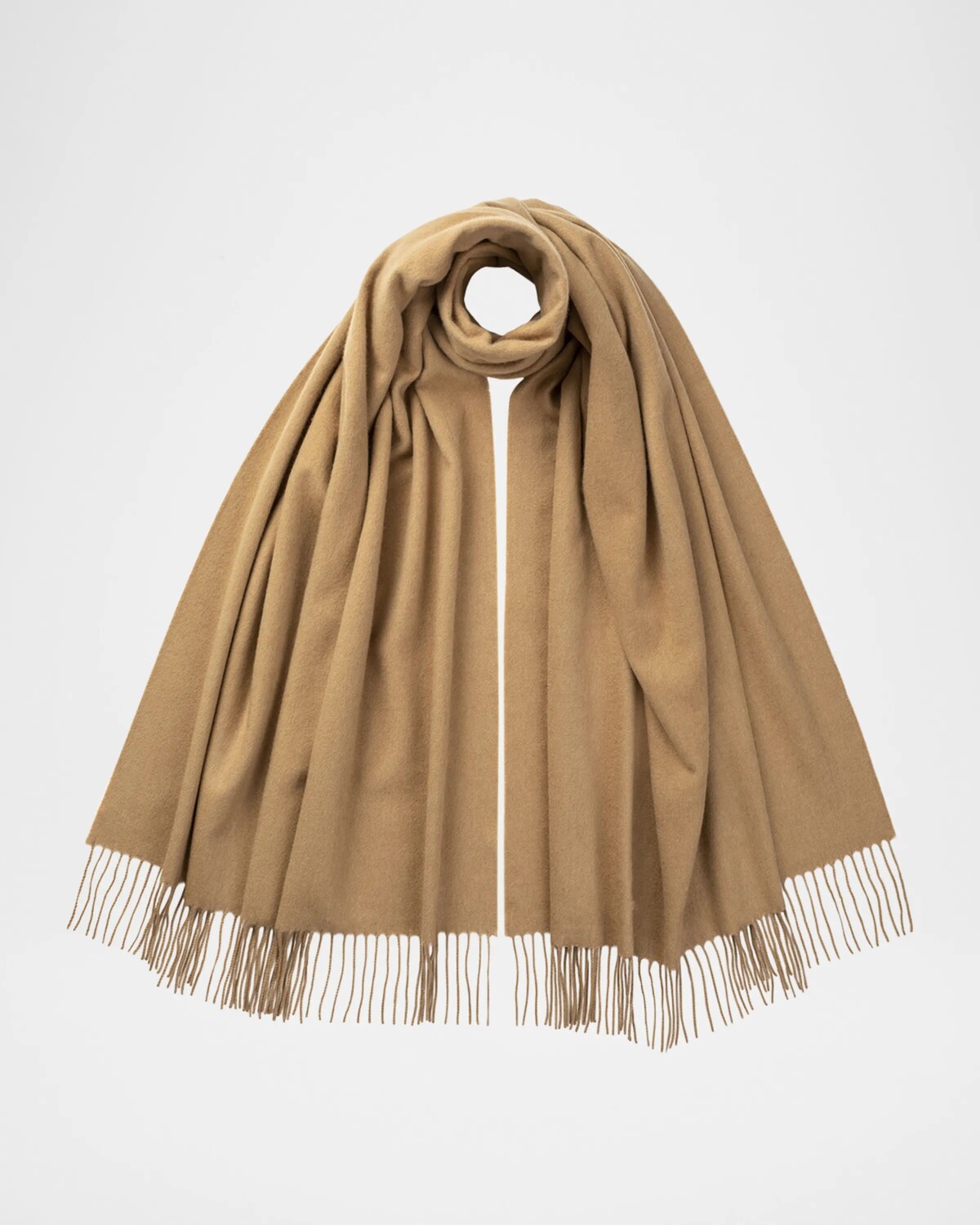 

Кашемировый палантин с бахромой Johnstons Of Elgin, цвет Camel