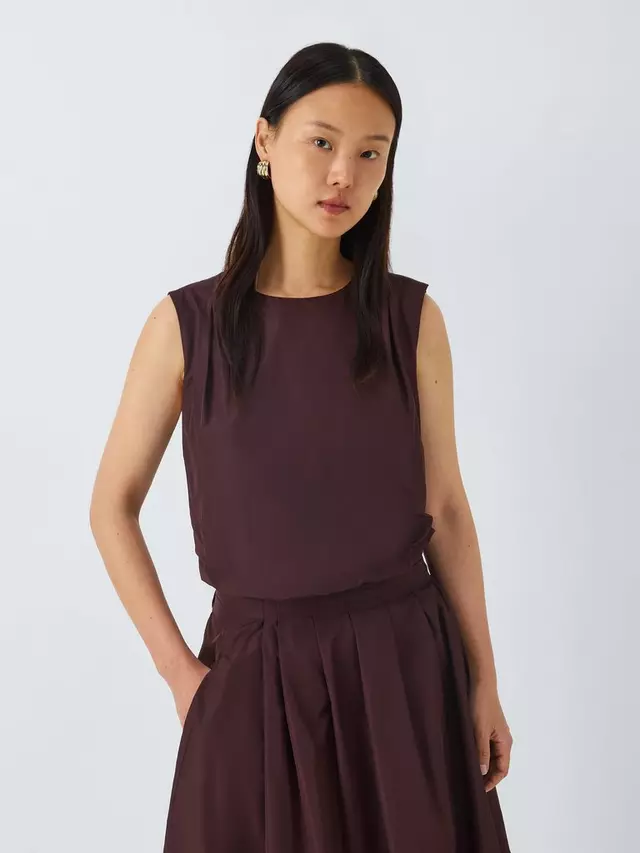 

Топ John Lewis Sleeveless Taffeta, цвет berry