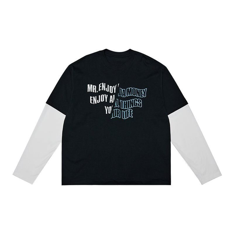 

Футболка Fake Two Pieces Designed POIZON с длинным рукавом