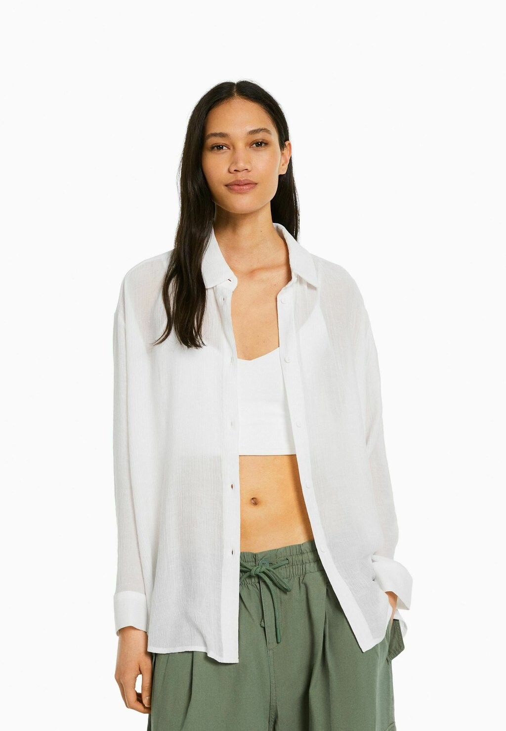 

Рубашка Bershka, белый