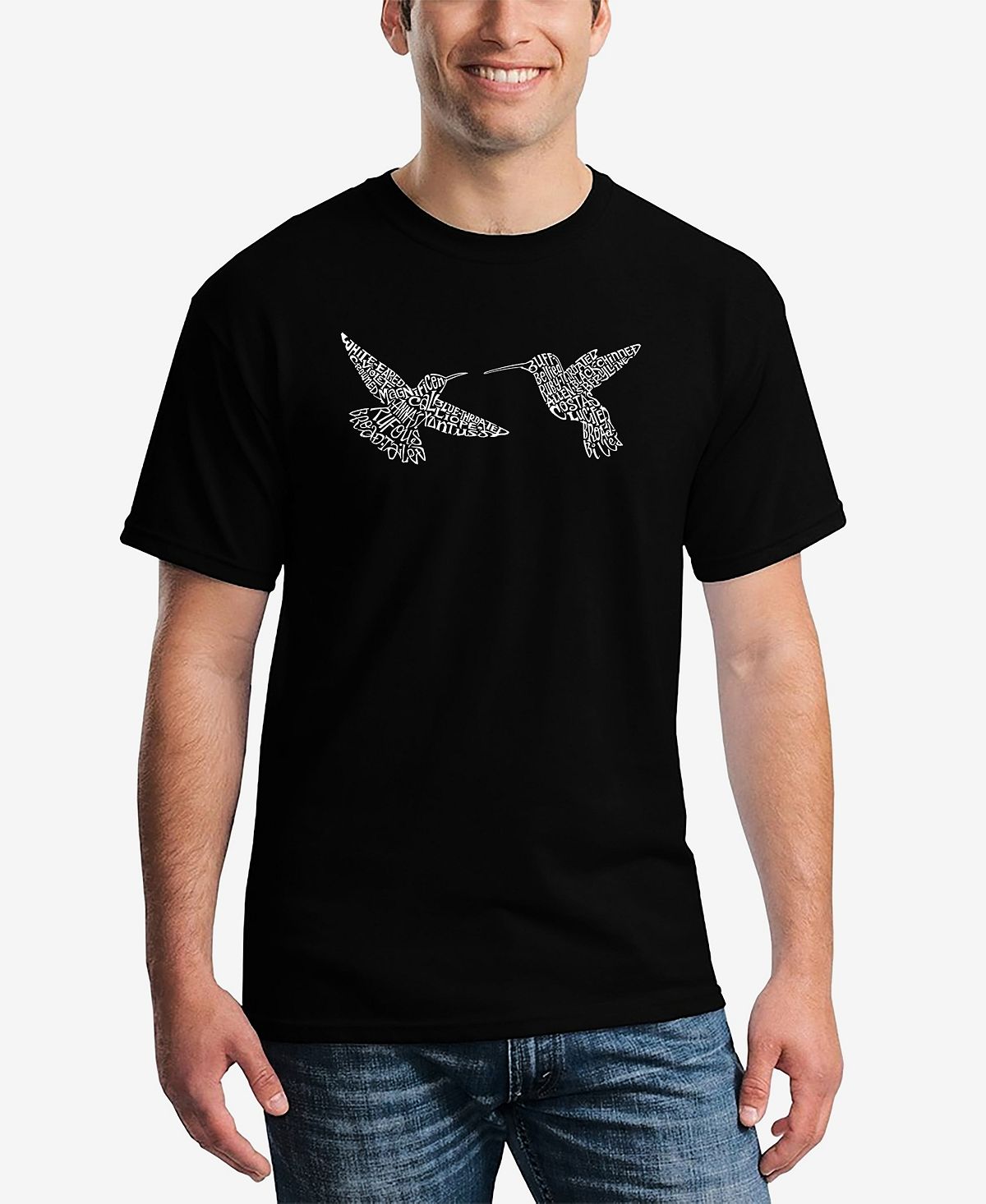 Мужская футболка с принтом «Колибри» Word Art LA Pop Art колибри