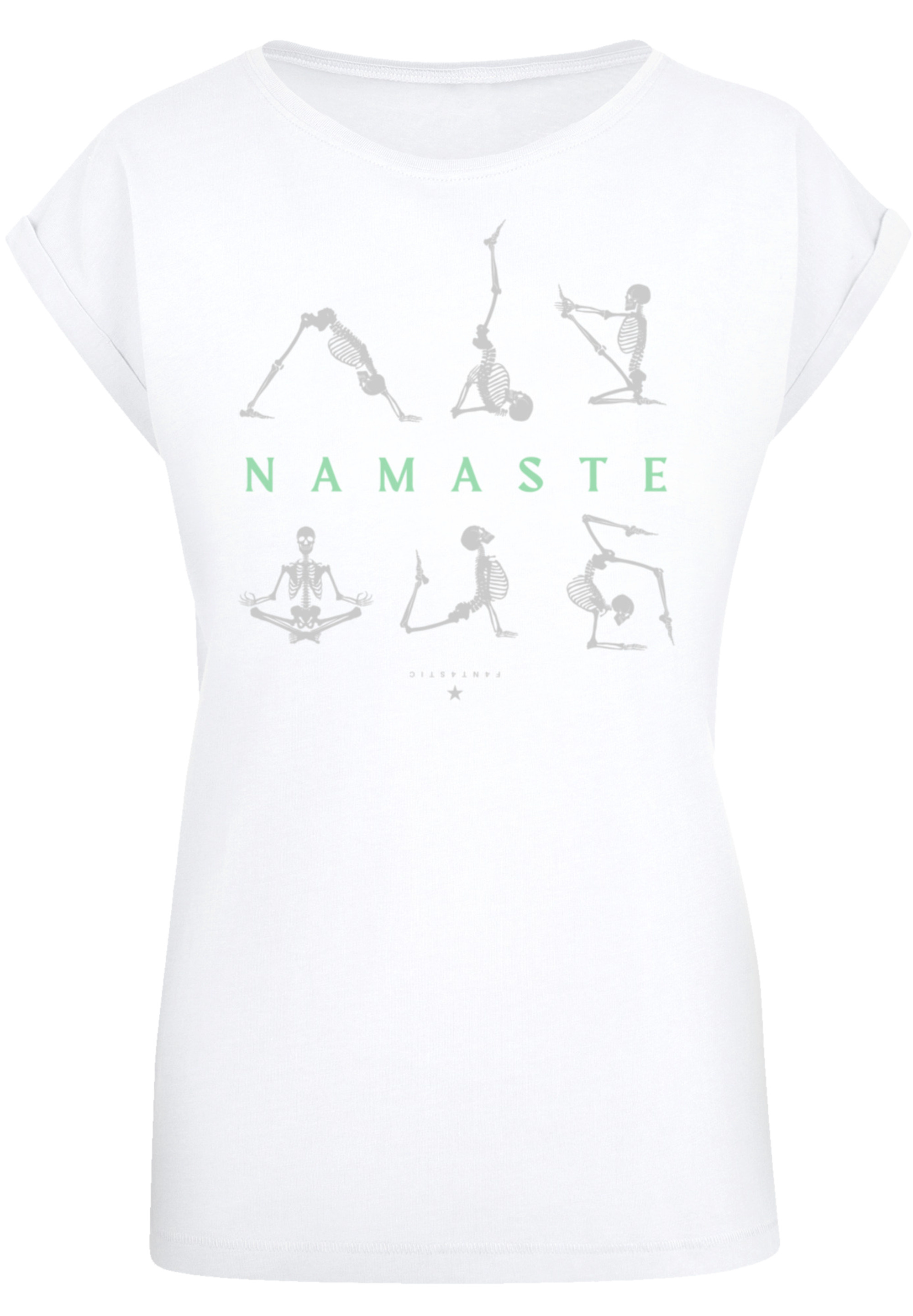 цена Футболка F4NT4STIC Namaste Yoga Skelett Halloween, белый