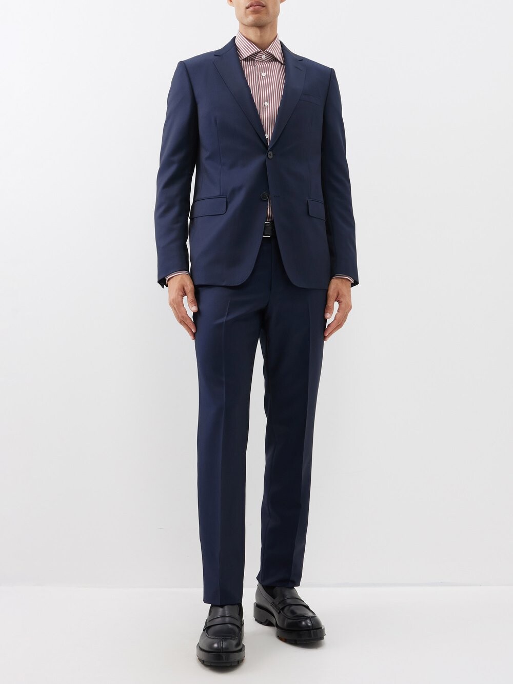 

Однобортный костюм из смесовой шерсти ZEGNA, синий