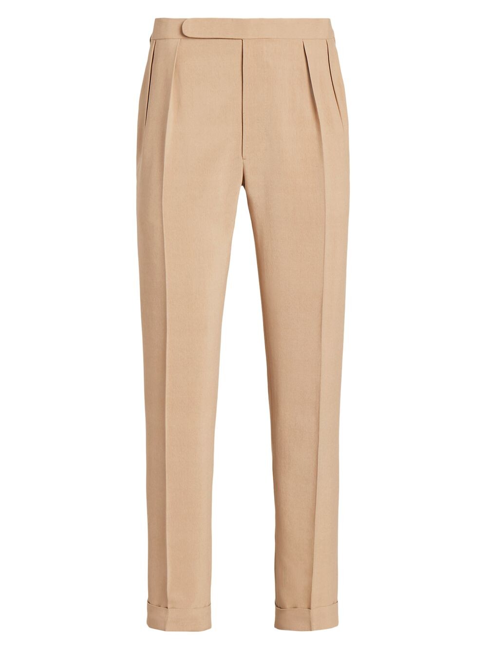 

Плиссированные шелковые брюки Ralph Lauren Purple Label, хаки