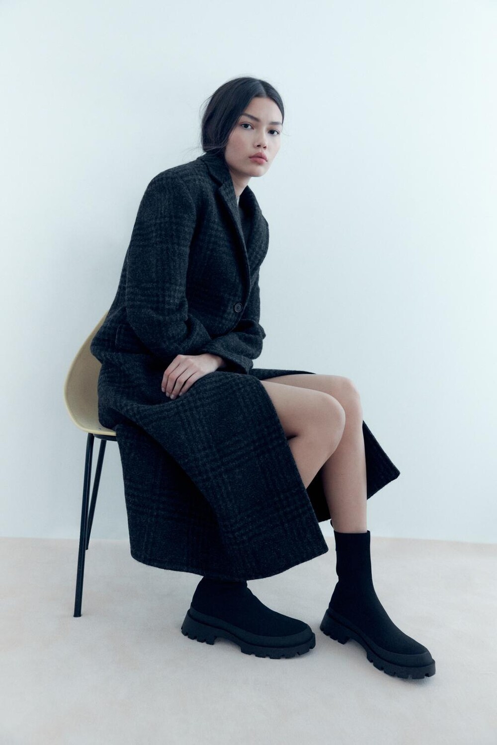 

Ботинки из ткани на спортивной подошве ZARA, черный