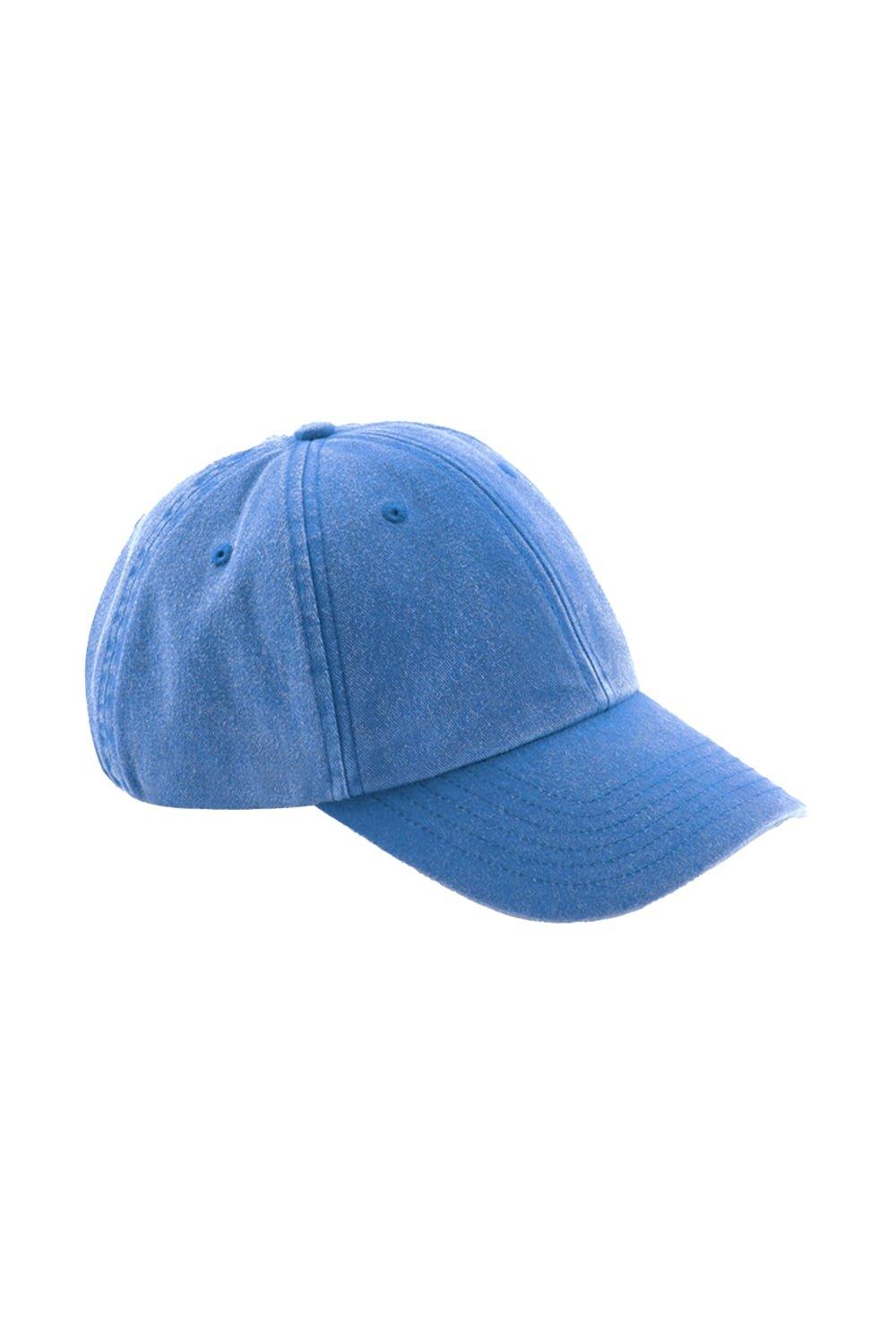 Винтажная низкопрофильная кепка Beechfield, синий