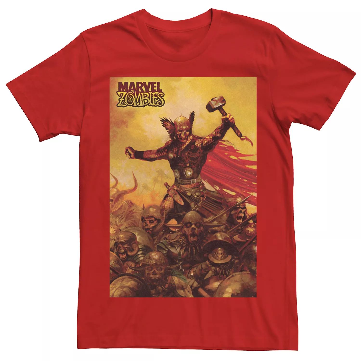 Мужская футболка с графическим плакатом и плакатом «Зомби Тор Зомби» Marvel
