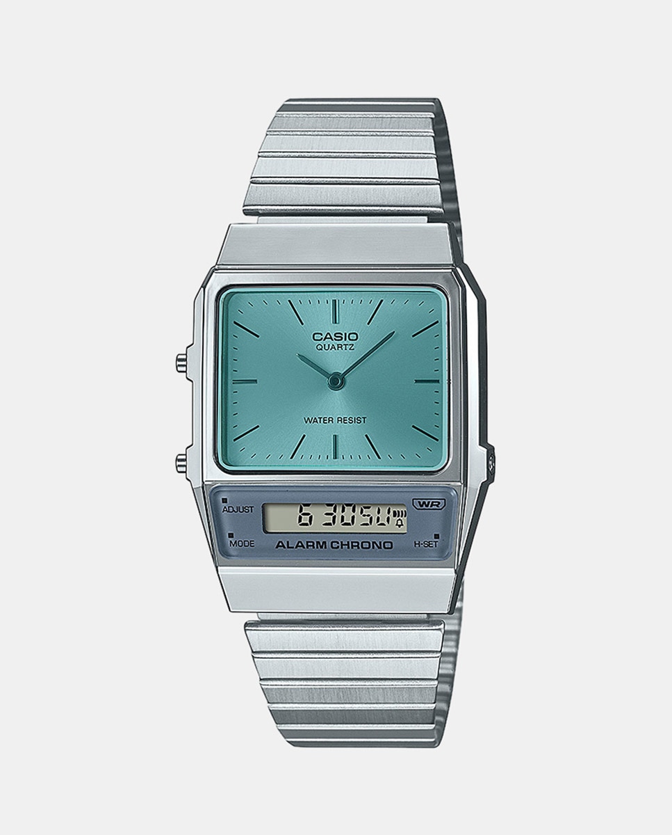 Винтажные женские часы из цифровой стали AQ800EC2AEF Casio, серебро