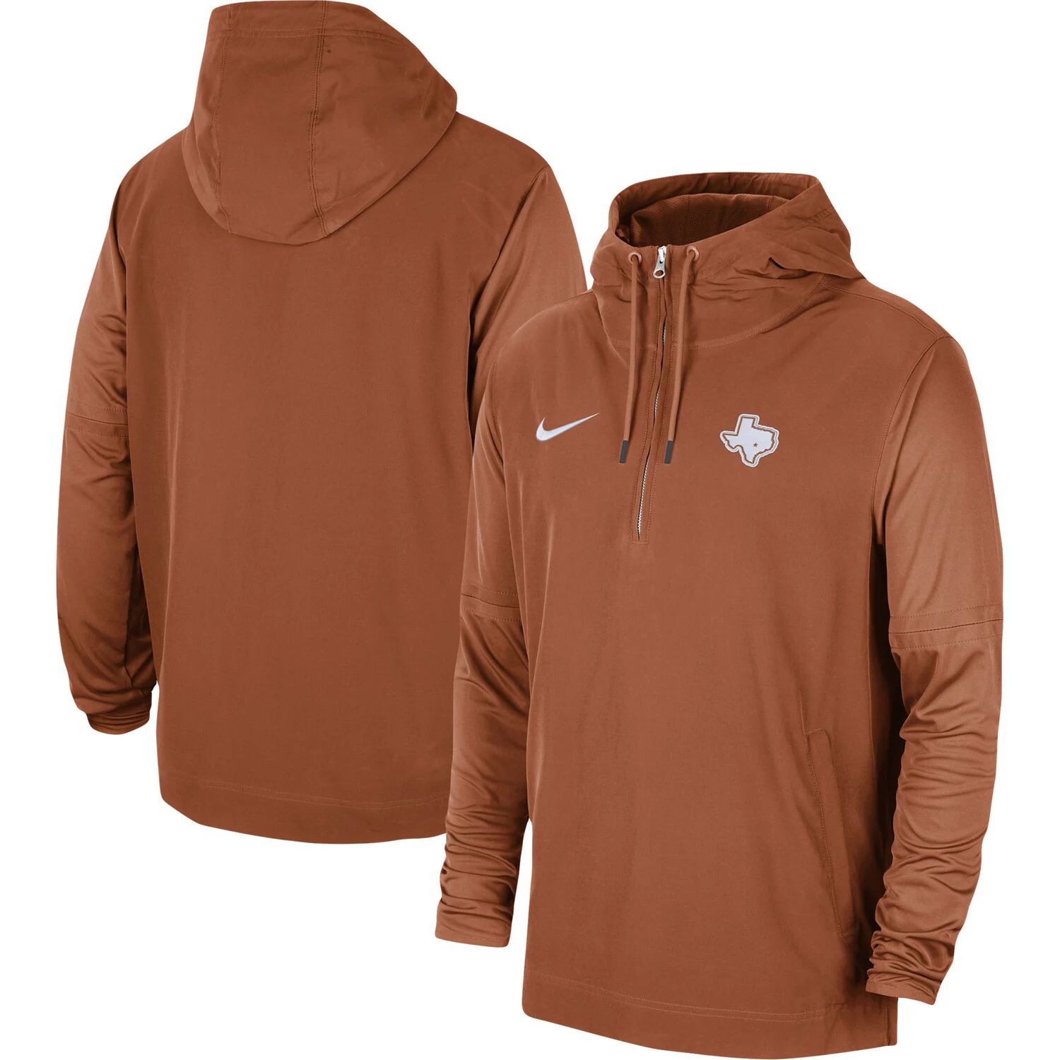 

Мужская куртка с капюшоном Texas Orange Texas Longhorns 2023 Sideline Player с молнией в четверть Nike