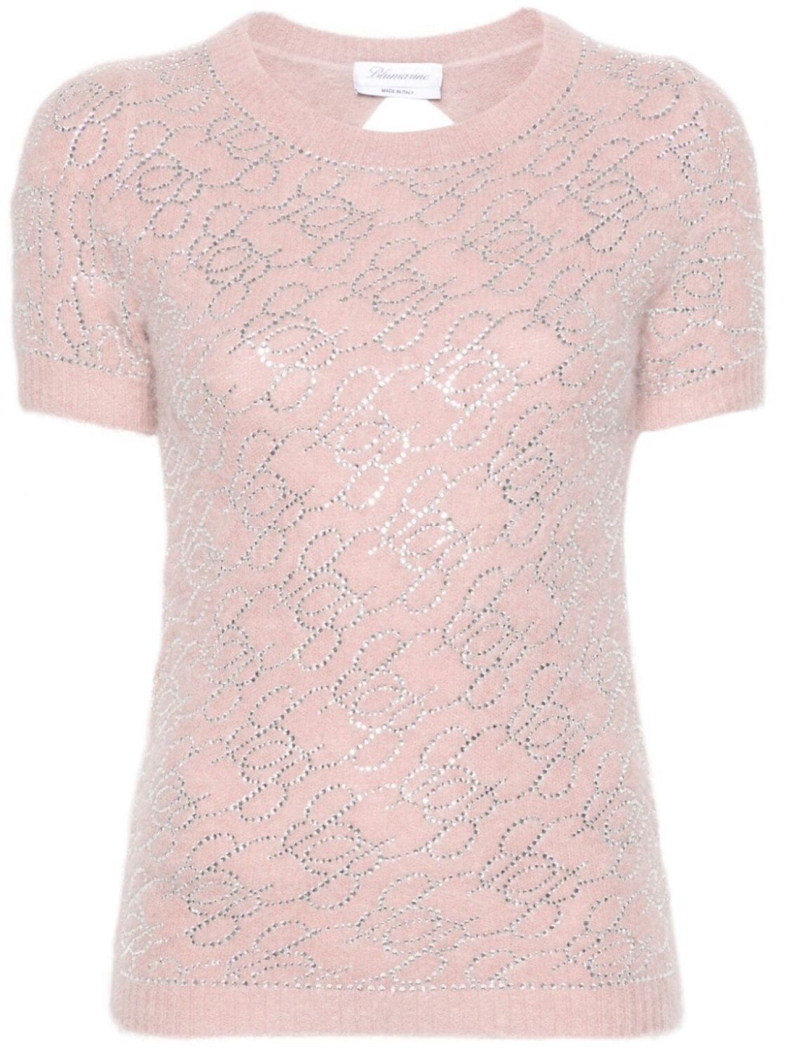 

Blumarine трикотажный топ с кристаллами, розовый