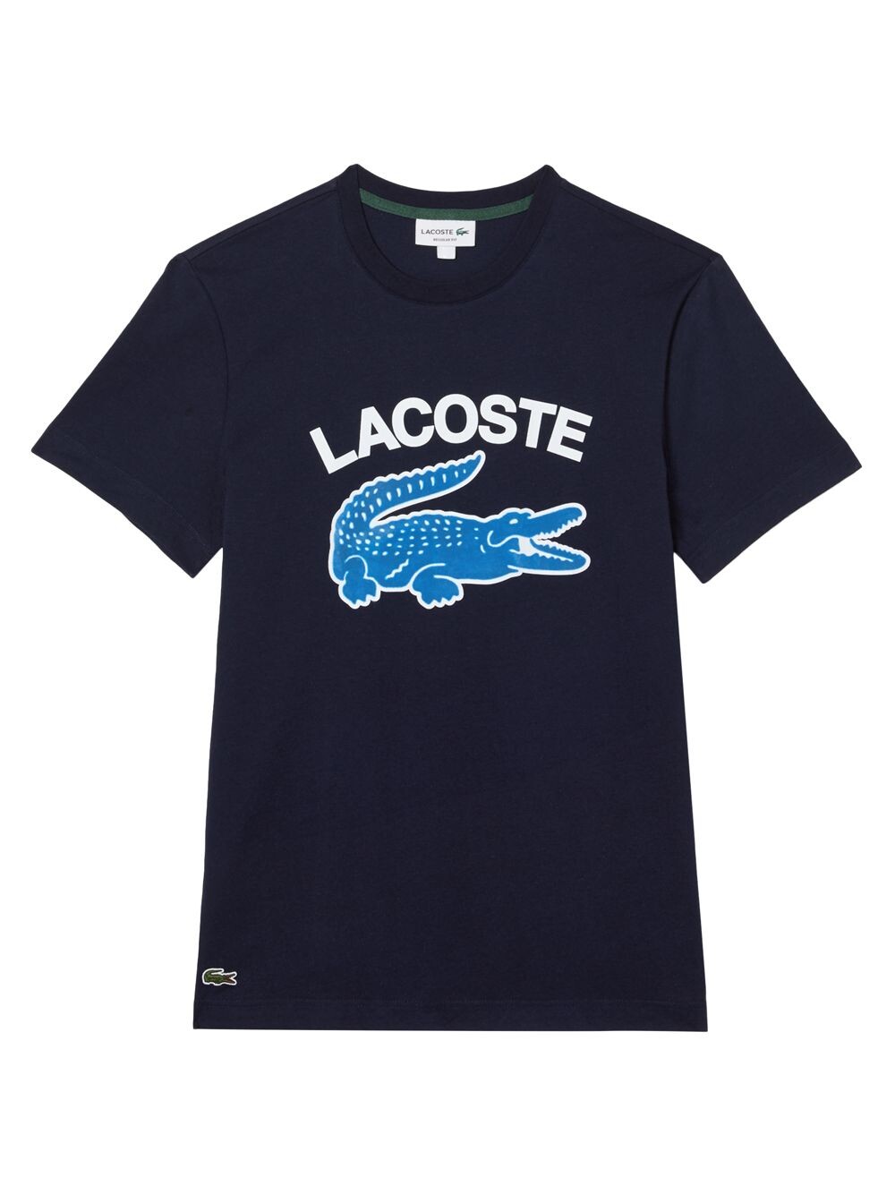 

Хлопковая футболка с логотипом под крокодила Lacoste, Черный