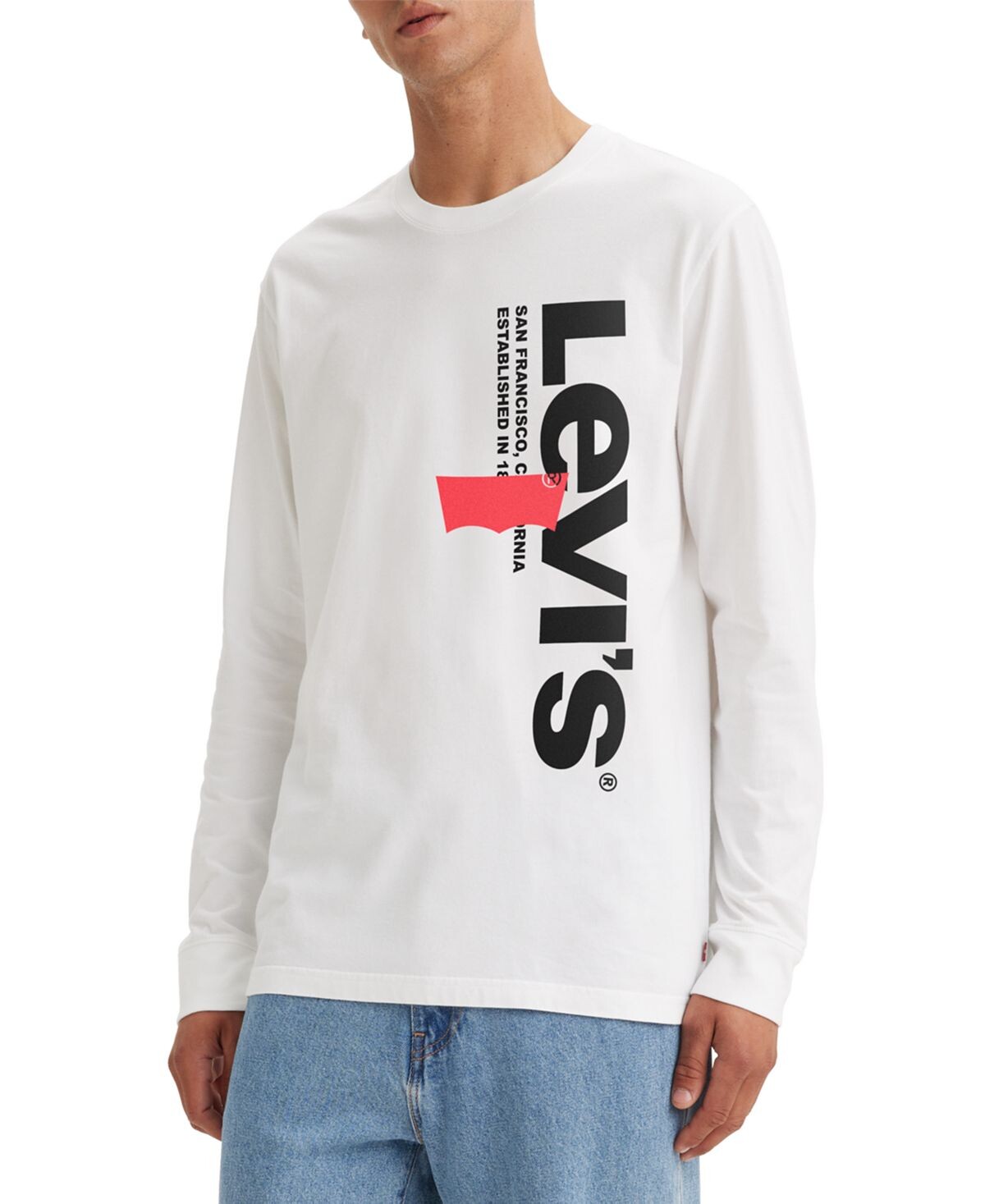 

Мужская футболка свободного кроя с длинными рукавами и логотипом Levi's
