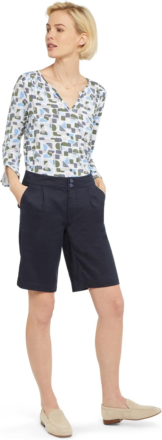 

Шорты-бермуды Petite Modern из льняного твила стрейч NYDJ, цвет Oxford Navy