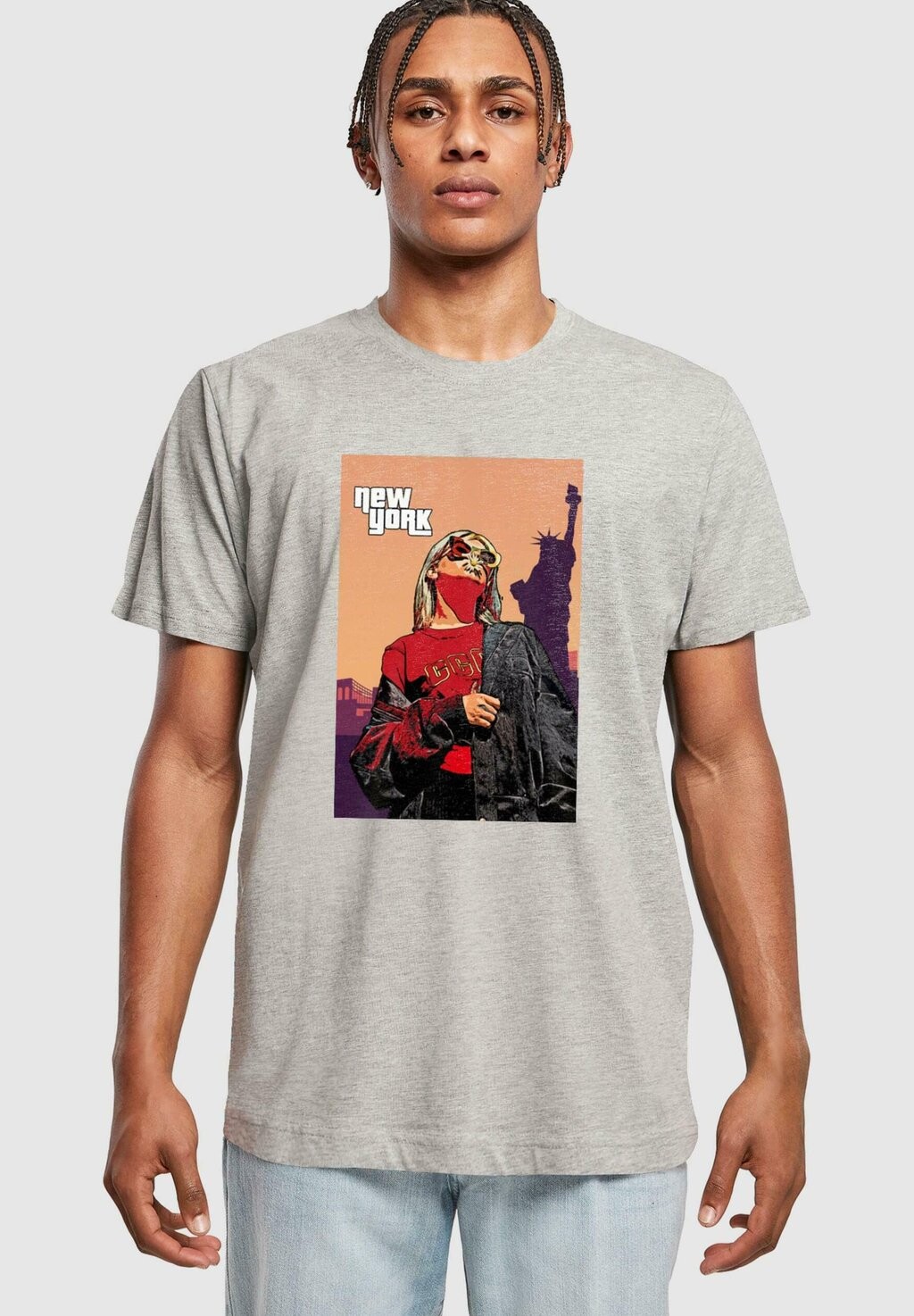 

Футболка с принтом GRAND NEW YORK ROUND NECK Merchcode, цвет heather grey