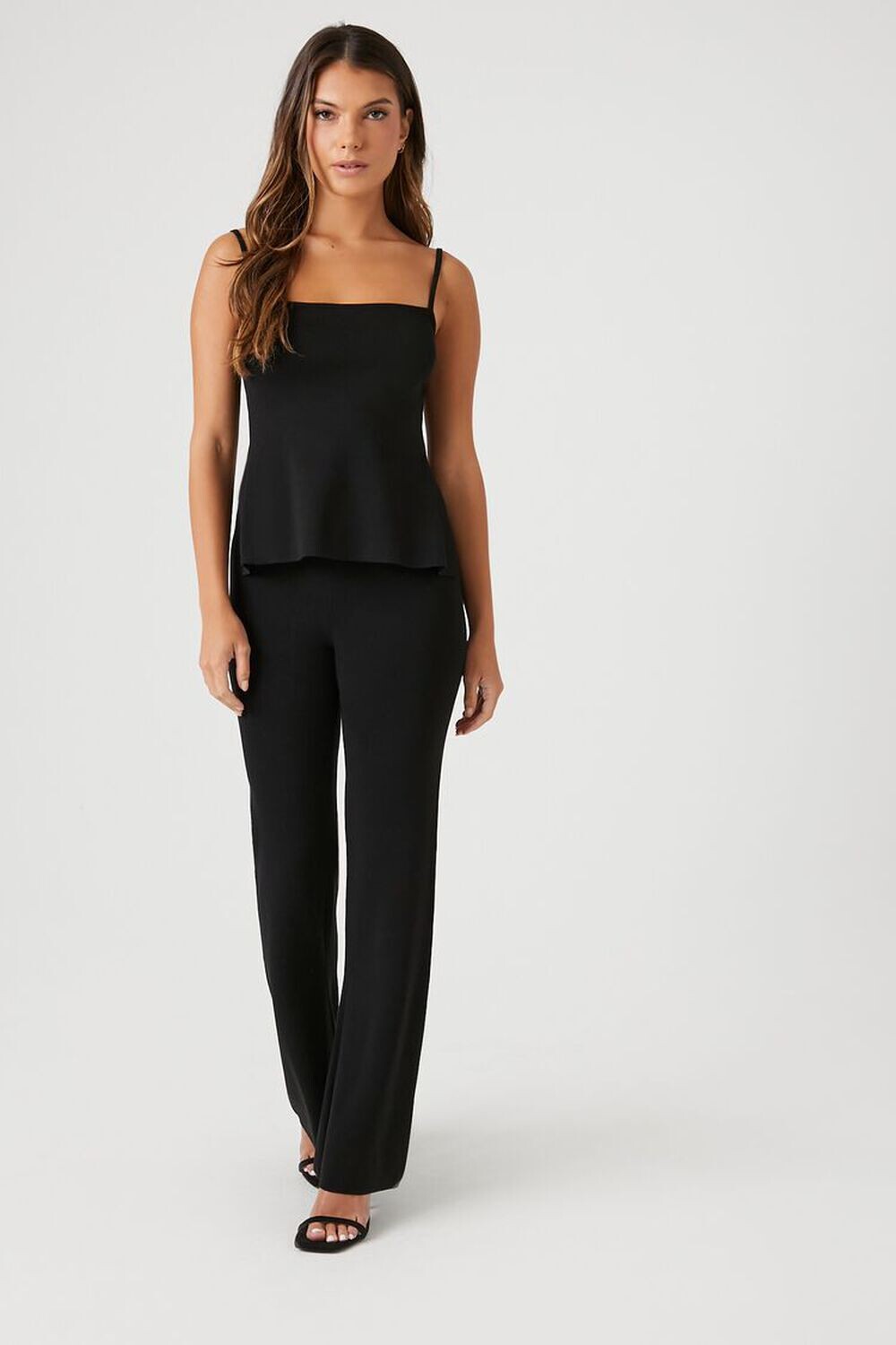 

Комплект из вязанного свитера, майки и брюк Forever 21, черный