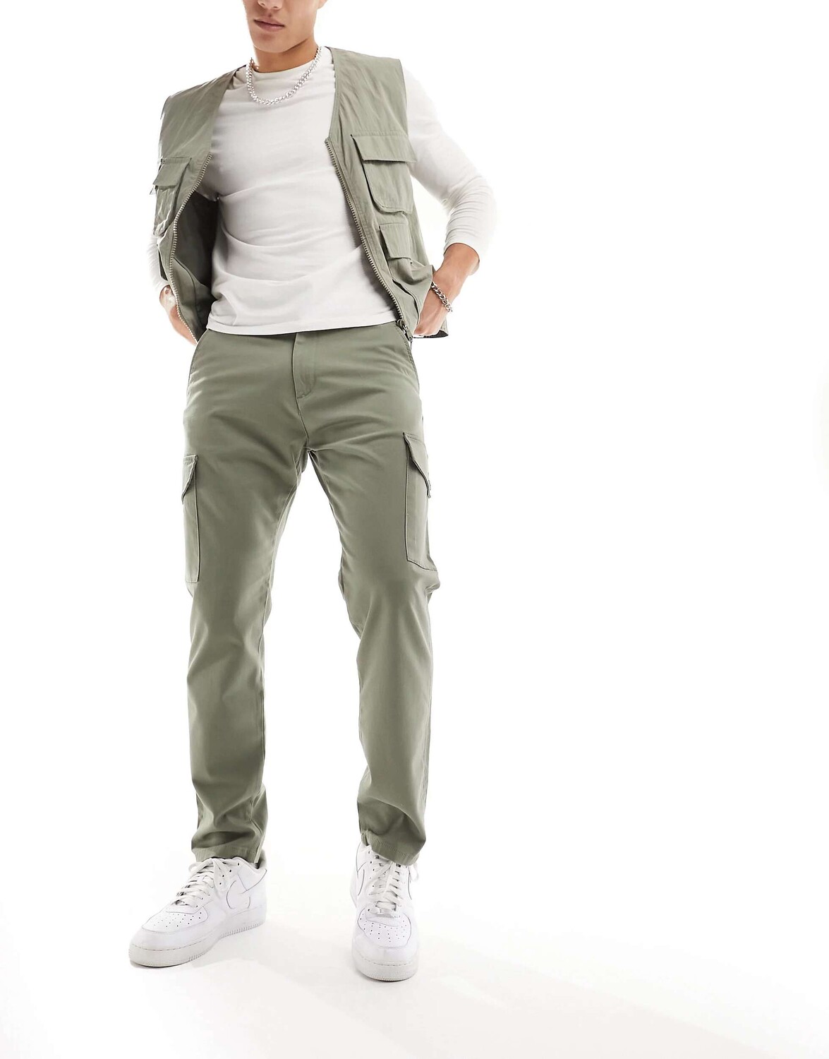 

Зеленые брюки-карго Jack & Jones Essentials Ollie, Зеленый