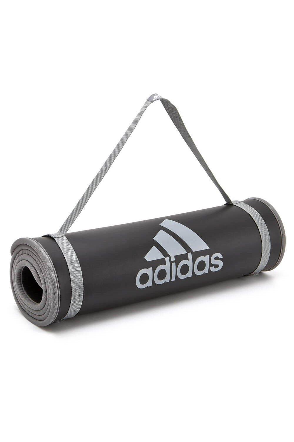 Тренировочный коврик толщиной 10 мм с ремнем для переноски Adidas, серый