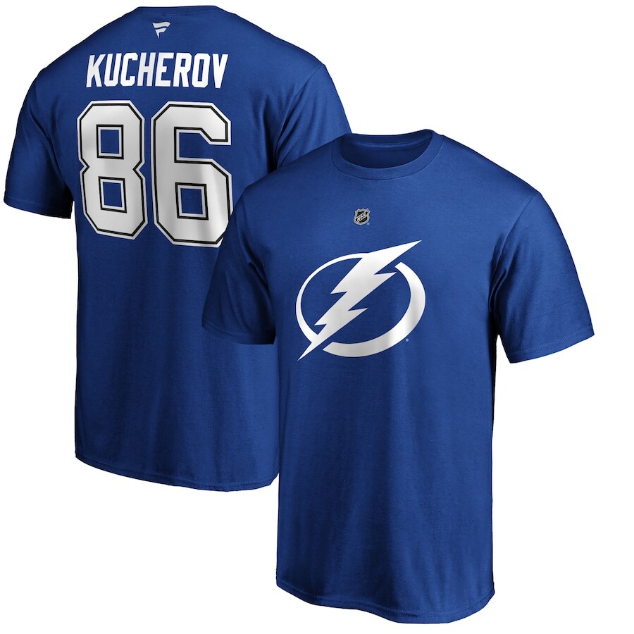 

Футболка с именем и номером Fanatics Branded Tampa Bay Lightning, синий
