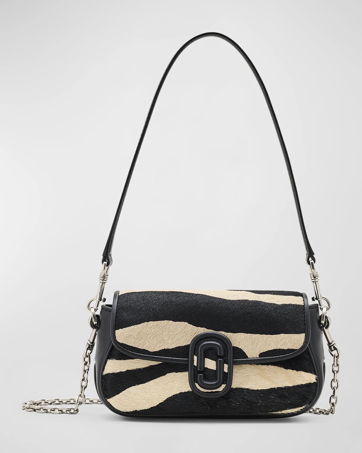 

Сумка на плечо The Zebra Clover из телячьего волоса Marc Jacobs, черно-белый