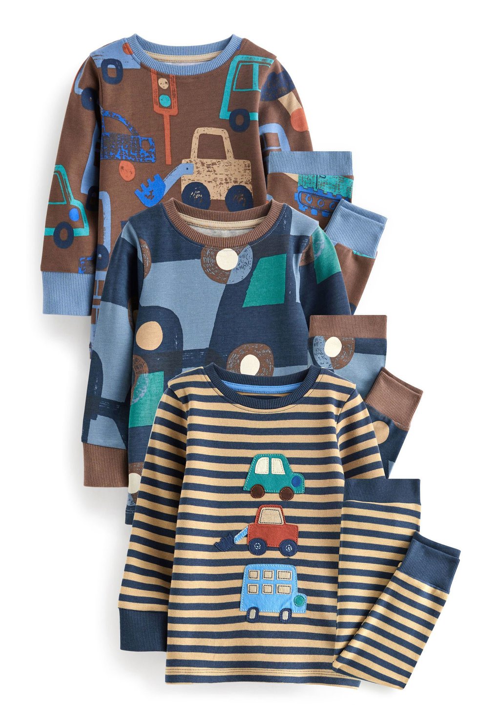 Комплект одежды для сна SNUGGLE 3 PACK SET Next, цвет brown blue transport