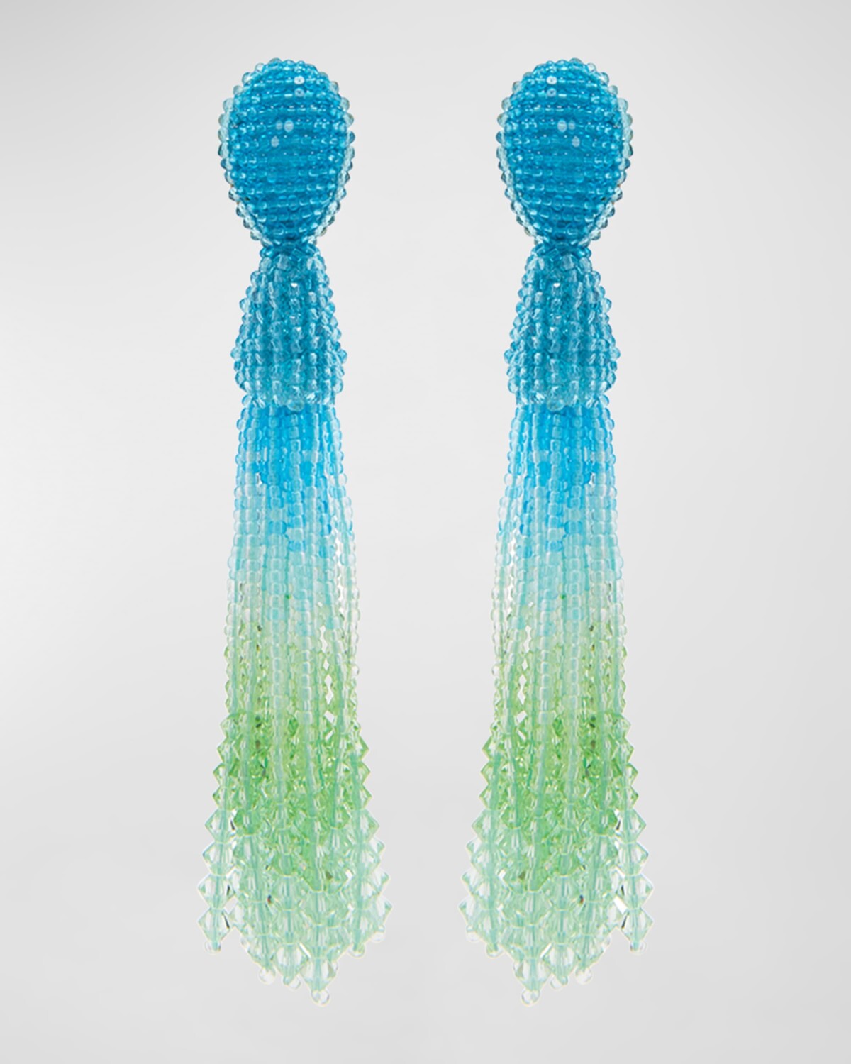 

Серьги с кисточками и омбре из бисера Oscar de la Renta, цвет Blue