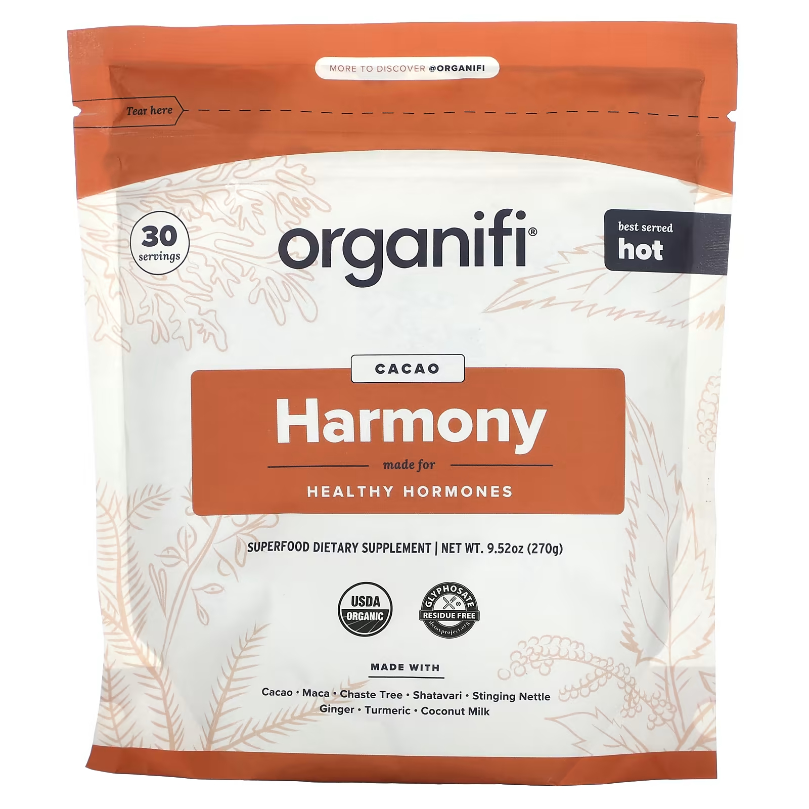 Пищевая добавка Organifi Harmony Cacao, 270 г