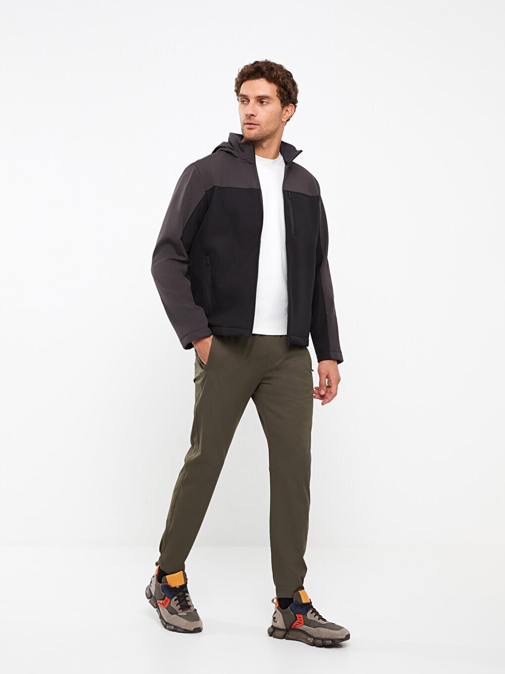 

Стандартный мужской плащ с капюшоном LCW OUTDOOR, новый черный